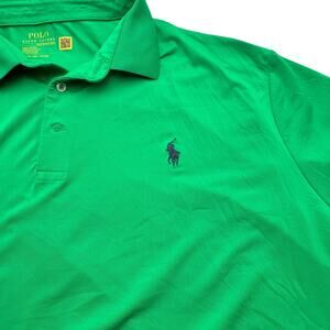POLO RALPH LAUREN‎ Men's XXL Kelly Green Classic Fit Golf Performance Tech Shirt